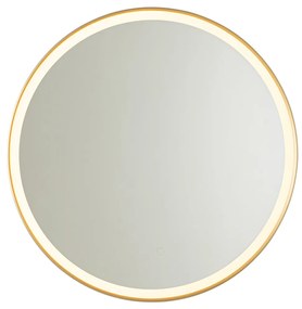 Specchio da bagno oro 70 cm con LED dimmerabile a 3 livelli con touch rotondo - Miral