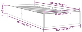 Giroletto Bianco in Legno Massello 90x190 cm Single