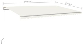 Tenda da Sole Retrattile Manuale 500x350 cm Crema
