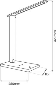 Lampada da tavolo LED dimmerabile POST LED/5W/5V 3000-6500K nera