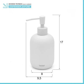 Dispenser sapone liquido dappoggio grigio chiaro in ceramica soft touch