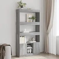 Credenza Grigio Sonoma 92x33x180 cm in Legno Multistrato 3309623