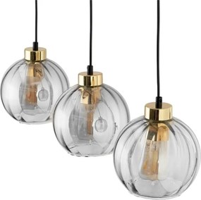 Lampadario LED sospeso su cavo DEVI 3xE27/15W/230V nero/fumé