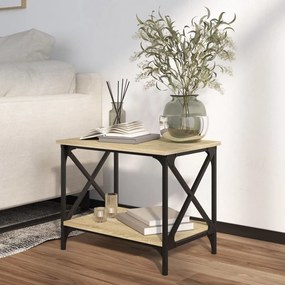 Tavolino rovere sonoma 55x38x45 cm in legno multistrato