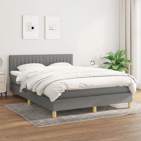 Giroletto A Molle Con Materasso Grigio Scuro 140x200cm Tessuto /