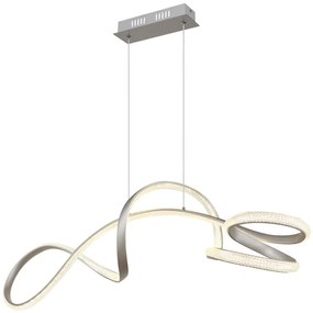 Lampadario LED moderno Sosp.metallo nickel LED nichel, luce naturale 4280 lumen, GLOBO