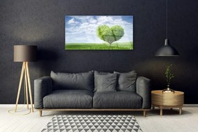 Quadro vetro acrilico Albero, cuore, natura 100x50 cm