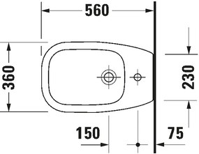 Duravit 22411000002 - Bidet a pavimento D-CODE 35,5x52,5 cm ceramica/bianco lucido