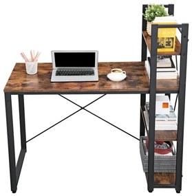 Scrivania SOLEA con ripiani marrone/nero