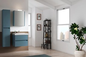 Specchio Contenitore Con Illuminazione Akira laccato opaco blu pacifico L 51.5 x H 70 x P 15.5 cm