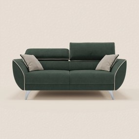 Michelangelo divano 2 e 3 posti con sedute allungabili e poggiatesta reclinabili - Bicolore in tessuto smacchiabile T23