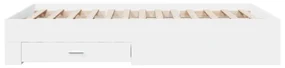 Giroletto con cassetti bianco 120x200 cm in legno multistrato