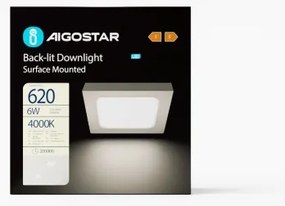 Aigostar - LED Plafoniera LED/6W/230V 12,2x12,2 cm 4000K bianco