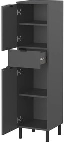 Mobile per bagno color antracite alto e stretto 30x120 cm Arcena – Germania