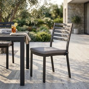 DEXTER - sedia da giardino in alluminio impilabile con cuscino