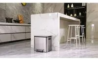 EKO Pattumiera a Pedale EcoCasa 30 L Argento Opaco 440008