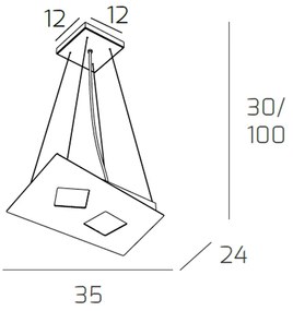 Sospensione Moderna Note Metallo Grigio 2 Luci Gx53