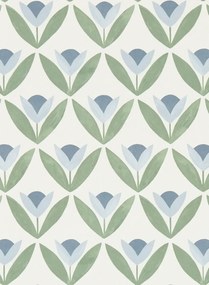 Scion Carta da parati Tulip Trellis - Coast Blue