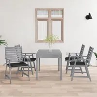 Sedie Pranzo per Esterni con Cuscini 4 pz Legno Massello Acacia 3078404