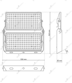 Faro Modulare LED 500W IP66 angolo 60°, 135lm/W, IK08 - LIFUD Driver Colore  Bianco Naturale 4.000K