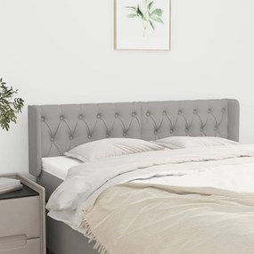Testiera Ad Orecchio Grigio Chiaro 163x16x78/88 Cm İn Tessuto /