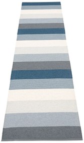Passatoia da interno/esterno blu/color crema 70x300 cm Molly Ocean Grey – Pappelina
