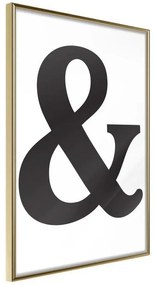 Poster  Ampersand (Black)  Cornice Quadri Cornice d'oro, Larghezza x Altezza Home decor 40x60