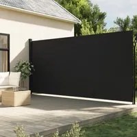 Tenda da Sole Laterale Retrattile Nera 220x300 cm 4004369