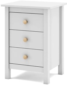 Comodino bianco per bambini in legno di pino Max - Marckeric