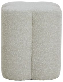 Sgabello crema in tessuto bouclé Nalani - Light &amp; Living