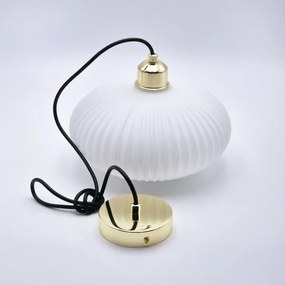 Lampadario a sospensione con filo HARMA 1xE27/15W/230V diametro 25 cm bianco/oro
