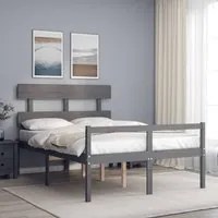 Letto per Anziani con Testiera Grigio 120x200 cm Legno Massellocod mxl 128203