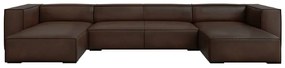 Divano angolare in pelle marrone scuro (a U) Madame - Windsor &amp; Co Sofas