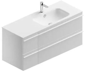 Mobile sottolavabo e lavabo Linea per doppia vasca bianco opaco in truciolare L 120 x H 55 x P 46 cm 4 cassetti