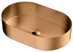 Kamalu - lavabo appoggio in acciaio inox colore oro rosa| kj5500rg