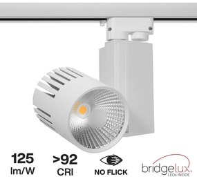 Faretto LED 40W per Binario Monofase, CRI92, 125lm/W, 100° - Bianco Colore Bianco Freddo 6.000K