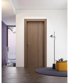 Porta pieghevole a libro asimmetrica Bilbao noce biondo L 60 x H 210 cm destra