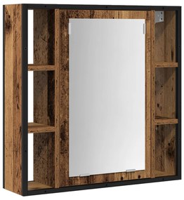 Set di mobili da bagno 2 pezzi in legno vecchio in legno ingegnerizzato