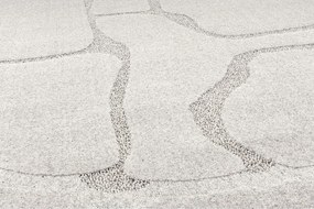 Tappeto rotondo in lana grigio chiaro ø 120 cm Morphic Organica - Agnella