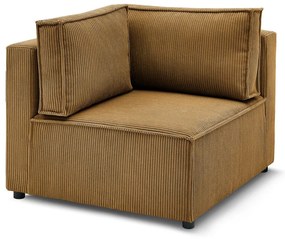Modulo divano variabile in velluto a coste color senape Nihad modular - Bobochic Paris