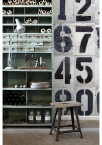 Fotomurale ESTA Numeri, grigio argento 232X280 cm