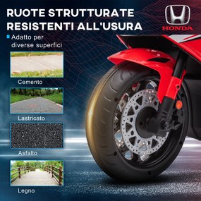 Moto Elettrica per Bambini con Licenza Honda CBR 1000RR 6V Velocità 3km/h Rosso...