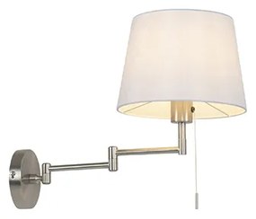 Applique da parete in acciaio con paralume bianco e braccio regolabile - Ladas Deluxe