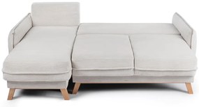 Divano letto variabile in velluto a coste beige divano ad angolo Tori - Bonami Selection