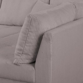 Divano angolare in velluto a coste grigio (angolo destro) Ariella - Ropez