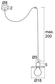 Argon 3836 - Lampadario su corda CORSO 1xE27/15W/230V cromo lucido