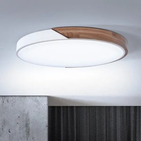 Brilagi - Plafoniera LED dimmerabile PILANA LED/60W/230V rovere/bianco Ø 60 cm + telecomando