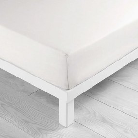 Lenzuolo bianco in cotone elasticizzato 180x200 cm Lina - douceur d'intérieur