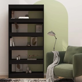 Libreria/divisorio nero 80x30x166 cm in truciolato