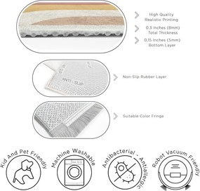 Tappeto giallo ocra e rosa polveroso lavabile 80x150 cm Creamy Strawberry Swirl – Mila Home